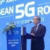 Thứ trưởng Bộ Thông tin và Truyền thông Phan Tâm phát biểu tại Hội nghị ASEAN về 5G. (Ảnh: Minh Sơn/Vietnam+)