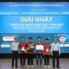 Đội thi KMA.L3N0V0 của Học viện Kỹ thuật mật mã giành giải Nhất vòng sơ khảo. (Ảnh: Minh Sơn/Vietnam+)