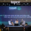 Anh Trần Trung Hiếu - CEO, Founder Công ty Cổ phần TopCV Việt Nam chia sẻ về việc xây dựng văn hóa số trong doanh nghiệp. (Ảnh: PV/Vietnam+)