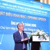 Ông Nguyễn Thành Hưng - Chủ tịch Hiệp hội An toàn Thông tin Việt Nam (VNISA) phát biểu tại sự kiện. (Ảnh: Minh Quyết/TTXVN)