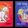 2 mẫu tem Tết Quý Mão. (Ảnh: Bưu điện Việt Nam)