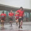 Sáng 25/6, giải chạy Press Marathon 2023 đã chính thức diễn ra tại Công viên Yên Sở (Hà Nội). (Ảnh: PV/Vietnam+)
