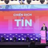 Ông Lê Quang Tự Do-Cục trưởng Cục Phát thanh Truyền hình và Thông tin điện tử chính thức phát động Chiến dịch Tin. (Ảnh: Minh Sơn/Vietnam+)