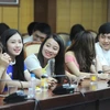 Những gương mặt Sao Mai 2015 tại buổi họp báo chiều 16/7 tại Hà Nội. (Ảnh: BTC)