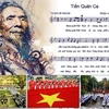 Ca khúc 'Tiến quân ca' được cố nhạc sỹ Văn Cao sáng tác năm 1944 và được sử dụng làm 'Quốc ca' nước Cộng hòa Xã hội Chủ nghĩa Việt Nam từ năm 1976. (Ảnh: Chụp lại màn hình) 