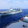 Tàu tham gia tập trận Joint Sea-2016. (Nguồn: News.cn)