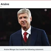 Huấn luyện viên Arsene Wenger sẽ chính thức rời Arsenal cuối mùa bóng này. (Nguồn: Arsenal FC)