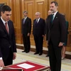 Ông Pedro Sanchez tuyên thệ nhậm chức Thủ tướng Tây Ban Nha. (Nguồn: Al Jazeera)