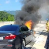 Một vụ cháy xe BMW tại Hàn Quốc. (Nguồn: Korea Bizwire)