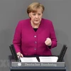 Thủ tướng Đức Angela Merkel phát biểu tại phiên họp Quốc hội ở Berlin. (Nguồn: AFP/TTXVN)