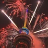 Là một trong những nước ở múi giờ đón mừng năm mới sớm nhất, người dân tại New Zealand đã được thưởng lãm màn bắn pháo hoa rực rỡ.. (Nguồn: TVNZ)