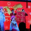 Tiết mục múa hát “Xuân đã về” mở màn chương trình nghệ thuật “Mừng Xuân Kỷ Hợi 2019” tại Nga. (Nguồn: Hồng Quân/TTXVN)