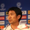 Huấn luyện viên Nhật Bản Hajime Moriyasu tại họp báo. (Nguồn: Hoàng Linh/TTXVN)