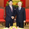 Tổng Bí thư, Chủ tịch nước Nguyễn Phú Trọng tiếp Thủ tướng Lào Thongloun Sisoulith. (Ảnh: Trí Dũng/ TTXVN)