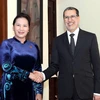 Chủ tịch Quốc hội Nguyễn Thị Kim Ngân (trái) hội kiến với Thủ tướng Maroc Saadeddine Othmani. (Nguồn: Trọng Đức/TTXVN)