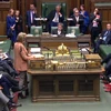 Lãnh đạo Hạ viện Anh Andrea Leadsom (trái, phía trước) phát biểu tại phiên họp của Hạ viện ở London ngày 28/3/2019. (Nguồn: AFP/TTXVN)