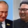 Tổng thống Nga Vladimir Putin (trái) và Chủ tịch Triều Tiên Kim Jong-un. (Ảnh: Sky News)