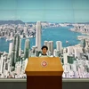 Người đứng đầu Đặc khu Hành chính Hong Kong (Trung Quốc) Lâm Trịnh Nguyệt Nga tại cuộc họp báo ở Hong Kong ngày 15/6. (Ảnh: AFP/TTXVN)