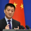 Người phát ngôn Bộ Ngoại giao Trung Quốc Lục Khảng trong cuộc họp báo tại thủ đô Bắc Kinh. (Nguồn: AFP/TTXVN)