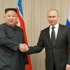 Chủ tịch Triều Tiên Kim Jong-un (trái) và Tổng thống Nga Vladimir Putin (phải). (Nguồn: Japan Times)