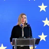 Đại diện cấp cao của EU về chính sách an ninh và đối ngoại Federica Mogherini phát biểu. (Ảnh: THX/TTXVN)