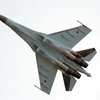 Máy bay chiến đấu Su-35 của Nga bay trình diễn tại Triển lãm hàng không quốc tế ở Paris, Pháp. (Ảnh: AFP/TTXVN)