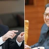 Chủ tịch Triều Tiên Kim Jong-un (phải) và Tông thống Syria Bashar al-Assad. (Ảnh: Sky News)
