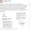 Thông báo của chính phủ Burundi. (Ảnh: Twitter)