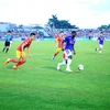 Trận đấu giữa Hà Nội FC và Hồng Lĩnh Hà Tĩnh tại vòng 4 V.League 2020. (Ảnh: Phan Quân/TTXVN)