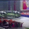 Hình ảnh tên lửa đạn đạo liên lục địa (ICBM) được Triều Tiên trình diễn. (Ảnh: EMW)