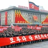 Hình ảnh tại buổi míttinh. (Ảnh: The Korea Herald)