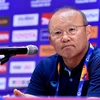 Huấn luyện viên Park Hang-seo buồn bã trong phòng họp báo sau khi U23 Việt Nam bị loại sớm khỏi U23 châu Á 2020. (Ảnh: AFC)