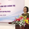 Bà Trần Thị Bích Loan, Phó Vụ trưởng Vụ Bình đẳng giới phát biểu tại sự kiện. (Ảnh: PV/Vietnam+)
