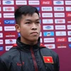 Tiền vệ Hữu Thắng vừa vô địch hạng Nhất Quốc gia 2020 cùng câu lạc bộ Bình Định. (Ảnh: Hiển Nguyễn/Vietnam+) 