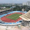 Sân vận động Mỹ Đình đang được gấp rút tu sửa để tổ chức các trận đấu của tuyển Việt Nam trong tháng 11 tới. (Ảnh: PV/Vietnam+)