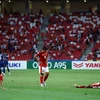 Đội tuyển Indonesia đổ gục sau thất bại đậm 0-4 trước Thái Lan ở chung kết lượt đi AFF Cup 2020. (Ảnh: Getty Images)