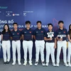Chín vận động viên thuộc đội tuyển golf Việt Nam dự SEA Games 31. (Ảnh: CTV/Vietnam+) 