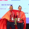 Thể hình Việt Nam thi đấu thành công tại SEA Games 31. (Ảnh: PV/Vietnam+)