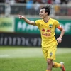 Văn Toàn ăn mừng bàn thắng đầu tiên ở V-League 2022. (Ảnh: HAGL) 