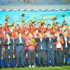 Huấn luyện viên Park Hang-seo tạo nên lịch sử với tấm huy chương vàng SEA Games 31 trên sân nhà. (Ảnh: PV/Vietnam+)
