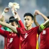 Tiền vệ Hùng Dũng giữ vai trò đội trưởng tuyển Việt Nam thay cho trung vệ Quế Ngọc Hải. (Ảnh: PV/Vietnam+) 