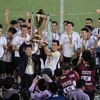 Chức vô địch V-League 2022 là thành công đầu tiên của con trai 'bầu Hiển' kể từ khi lãnh đạo Hà Nội FC. (Ảnh: PV/Vietnam+) 