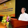Thống đốc Nguyễn Văn Bình phát biểu tại Hội nghị. (Nguồn: Ngân hàng Nhà nước)