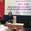 Phó Thống đốc Nguyễn Thị Hồng tại buổi họp báo. (Ảnh: T.H/Vietnam+)