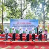 Lãnh đạo Vietcombank và lãnh đạo tỉnh Tây Ninh thực hiện nghi thức động thổ xây dựng trường tiểu học Suối Đá A. (Nguồn: VietinBank)