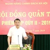 Thống đốc Ngân hàng Nhà nước kiêm Chủ tịch Hội đồng quản trị Ngân hàng Chính sách xã hội Lê Minh Hưng chỉ đạo tại cuộc họp. (Nguồn: NHCSXH)