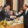Ông Lê Đức Thọ, Ủy viên Ban chấp hành Trung ương Đảng, Chủ tịch HĐQT VietinBank là một trong những đại diện doanh nghiệp tiêu biểu tham dự Đối thoại 2045. (Ảnh: Vietnam+)