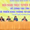 Ban lãnh đạo Ngân hàng Nhà nước tại họi nghị. (Ảnh: Vietnam+)