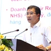 Ông Lưu Trung Thái - Tổng Giám đốc MB phát biểu tại hội nghị. (Ảnh: Vietnam+)