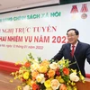 Tổng Giám đốc Ngân hàng Chính sách xã hội Dương Quyết Thắng phát biểu chỉ đạo. (Ảnh: Vietnam+)